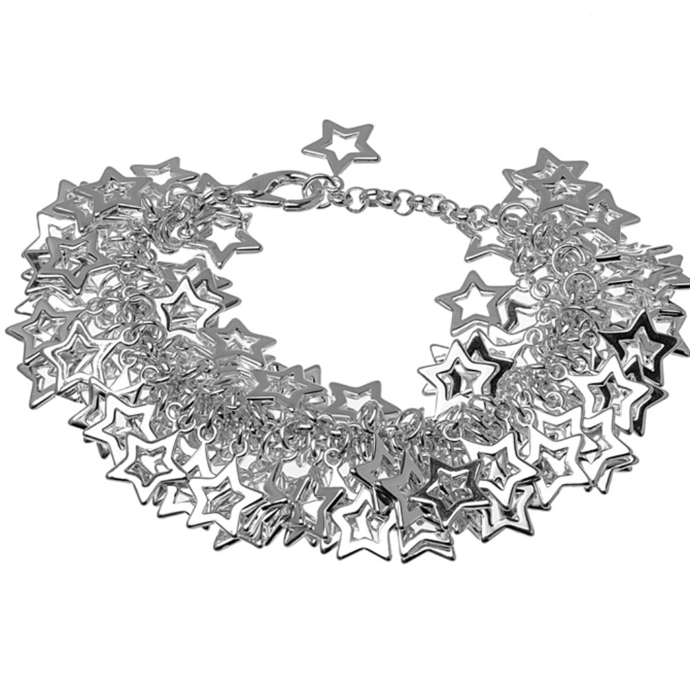 Sterling Silver Filled Star Charm Bracelet • Statement Design • Made in Montreal